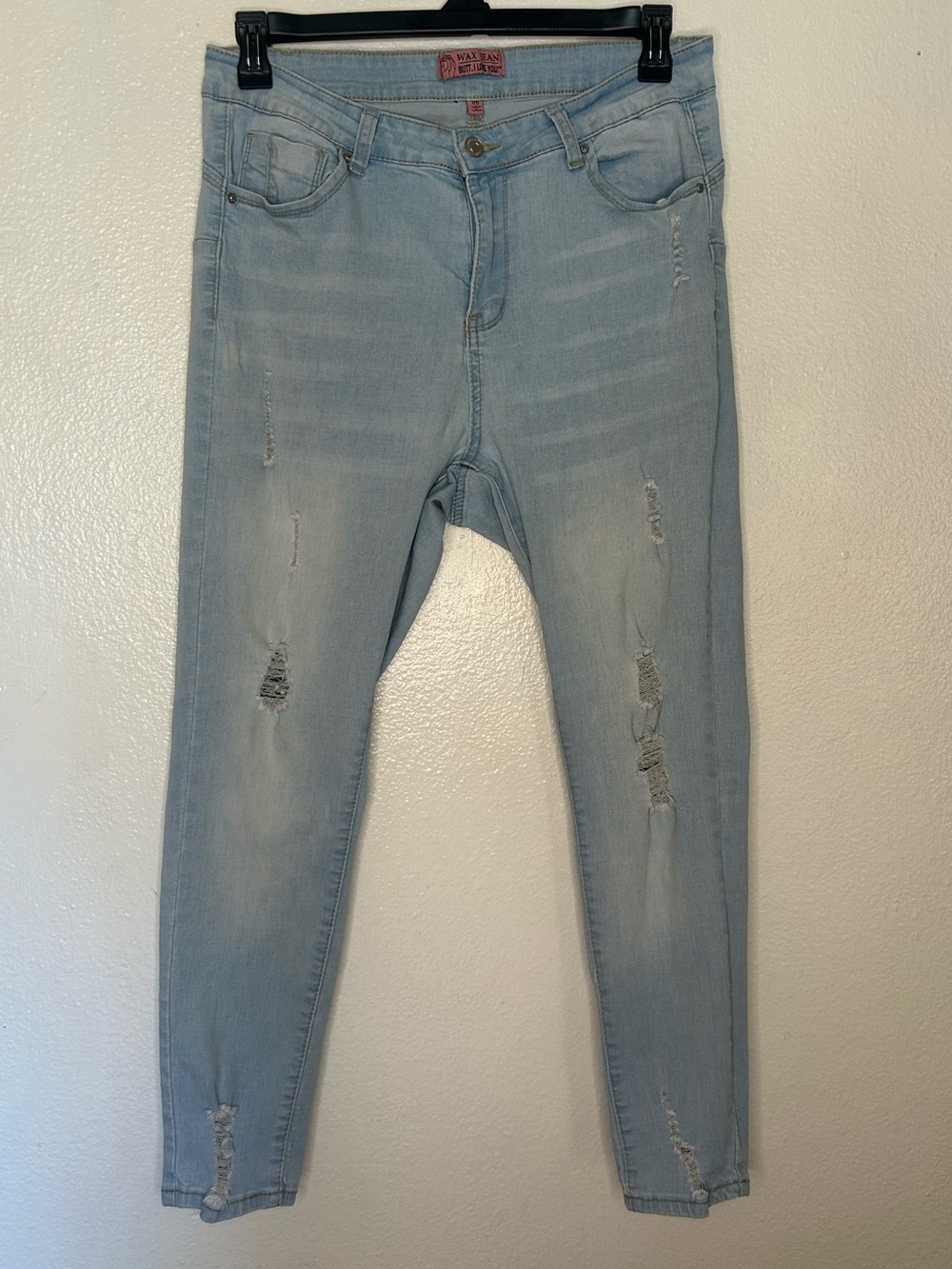 Wax Jean Light Blue Distressed Skinny Jeans